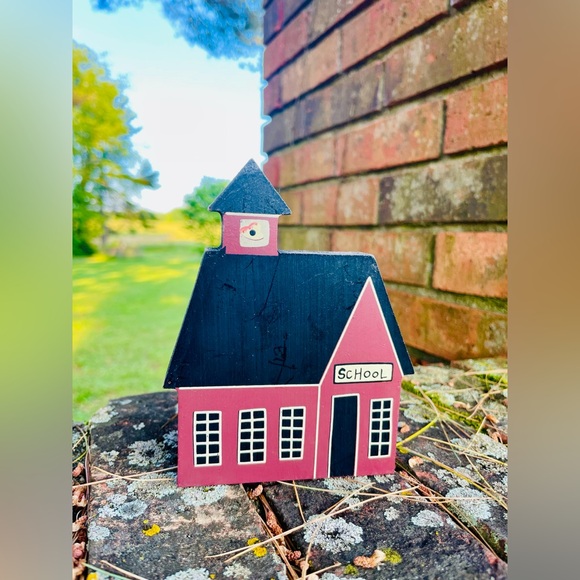 *Village House Block Primitive School Shelf Sitter - Picture 10 of 12
